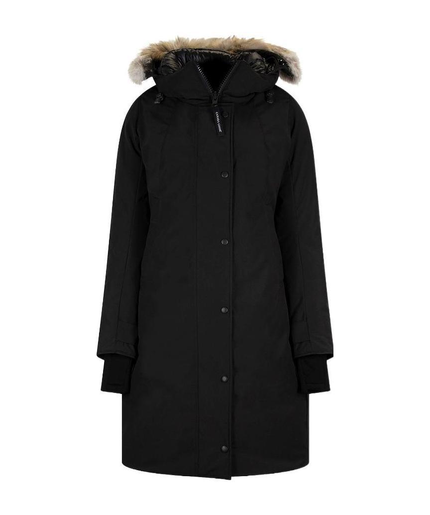 Canada Goose Hooded Down Jacket In Black