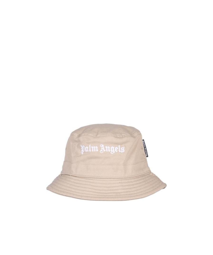 PALM ANGELS LOGO EMBROIDERED FISHERMAN'S HAT 