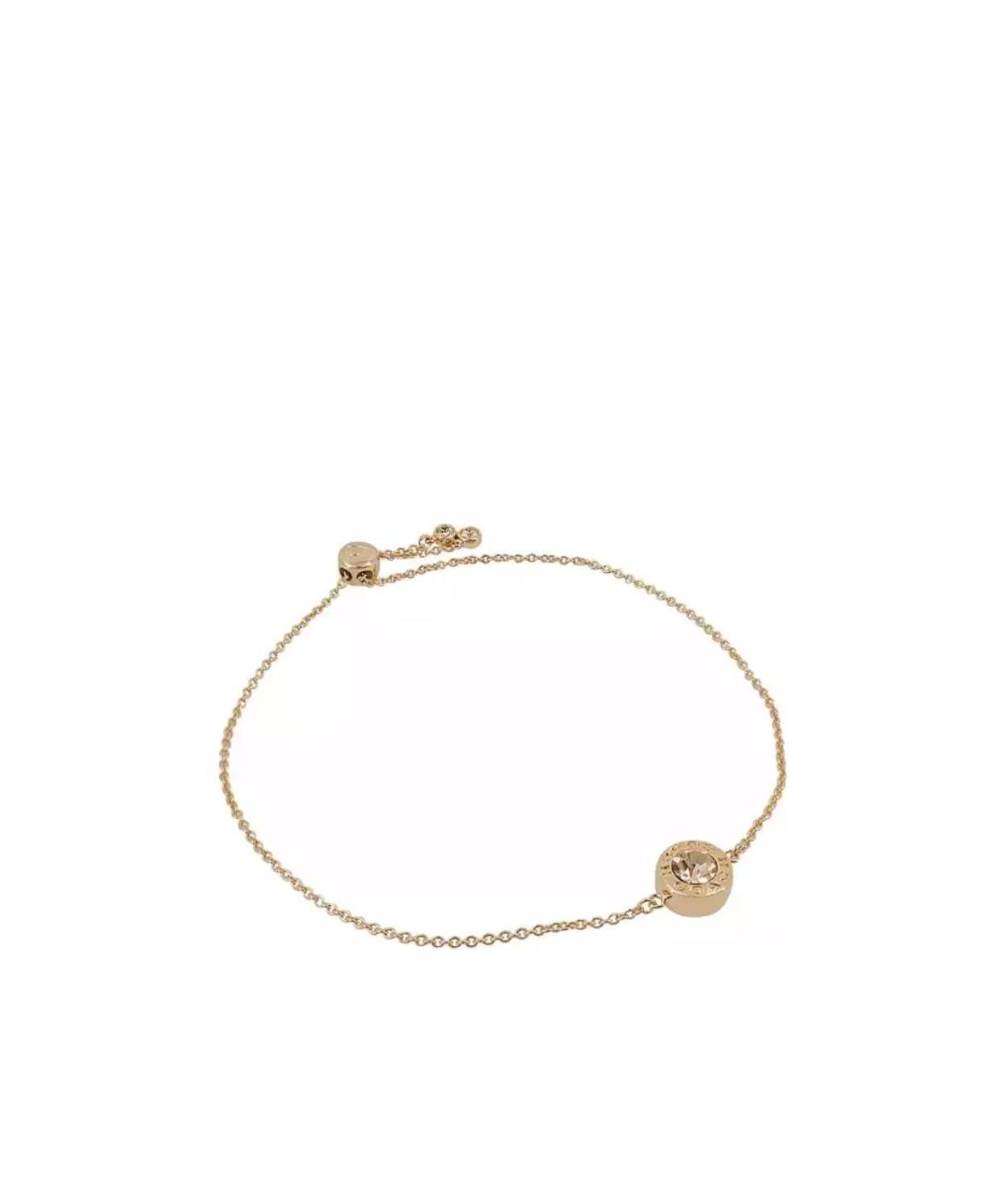 Shop Coach Logo Detail Bracelet In Yellow