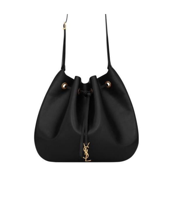 SAINT LAURENT PARIS VII LARGE FLAT HOBO BAG IN SMOOTH LEATHER