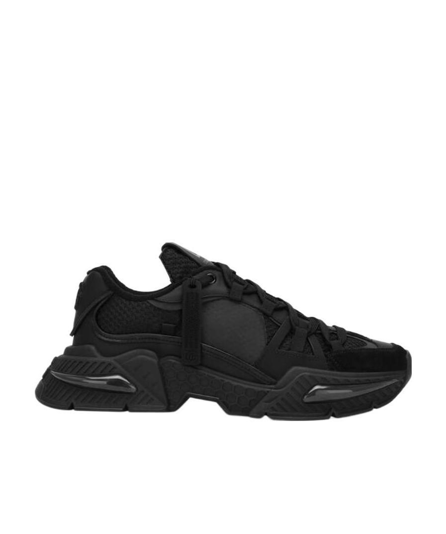 Dolce & Gabbana Black Mixed-material Airmaster Sneakers In Black