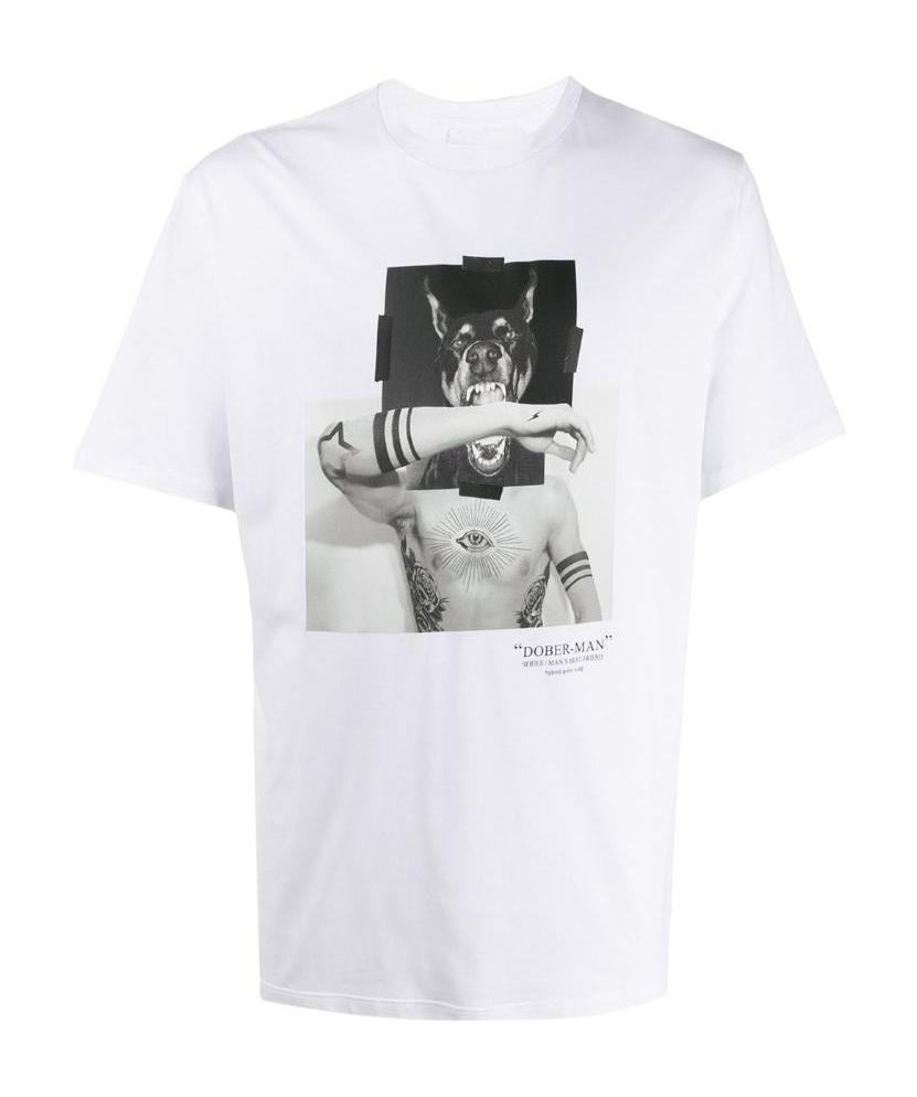 Neil Barrett Printed T-shirt With Round Neck In White