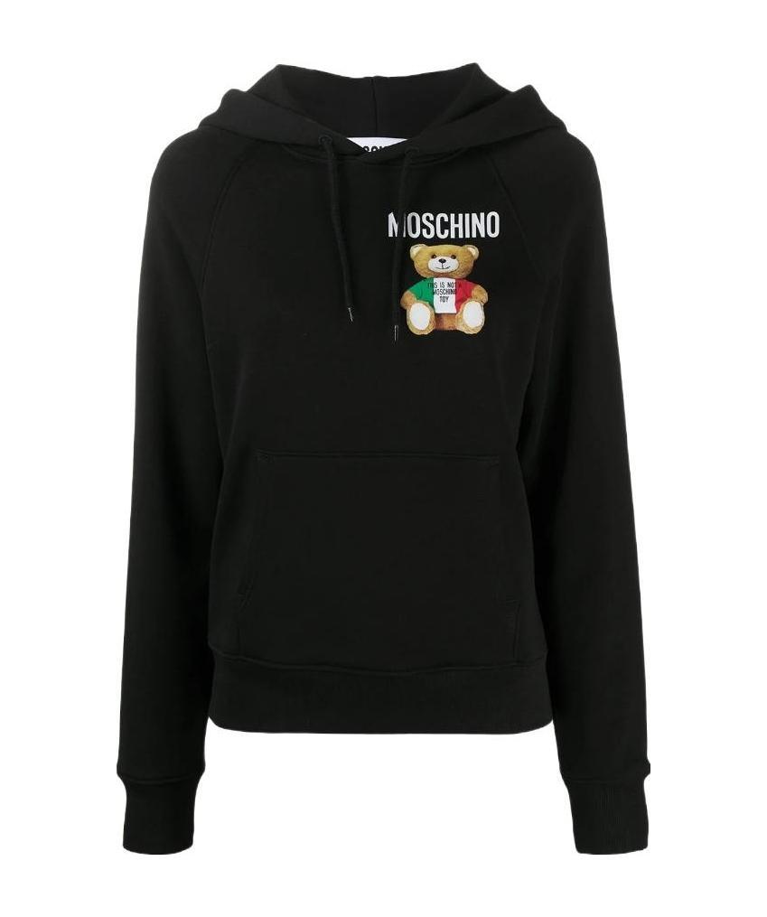 Shop Moschino Teddy Bear-print Hoodie In Black