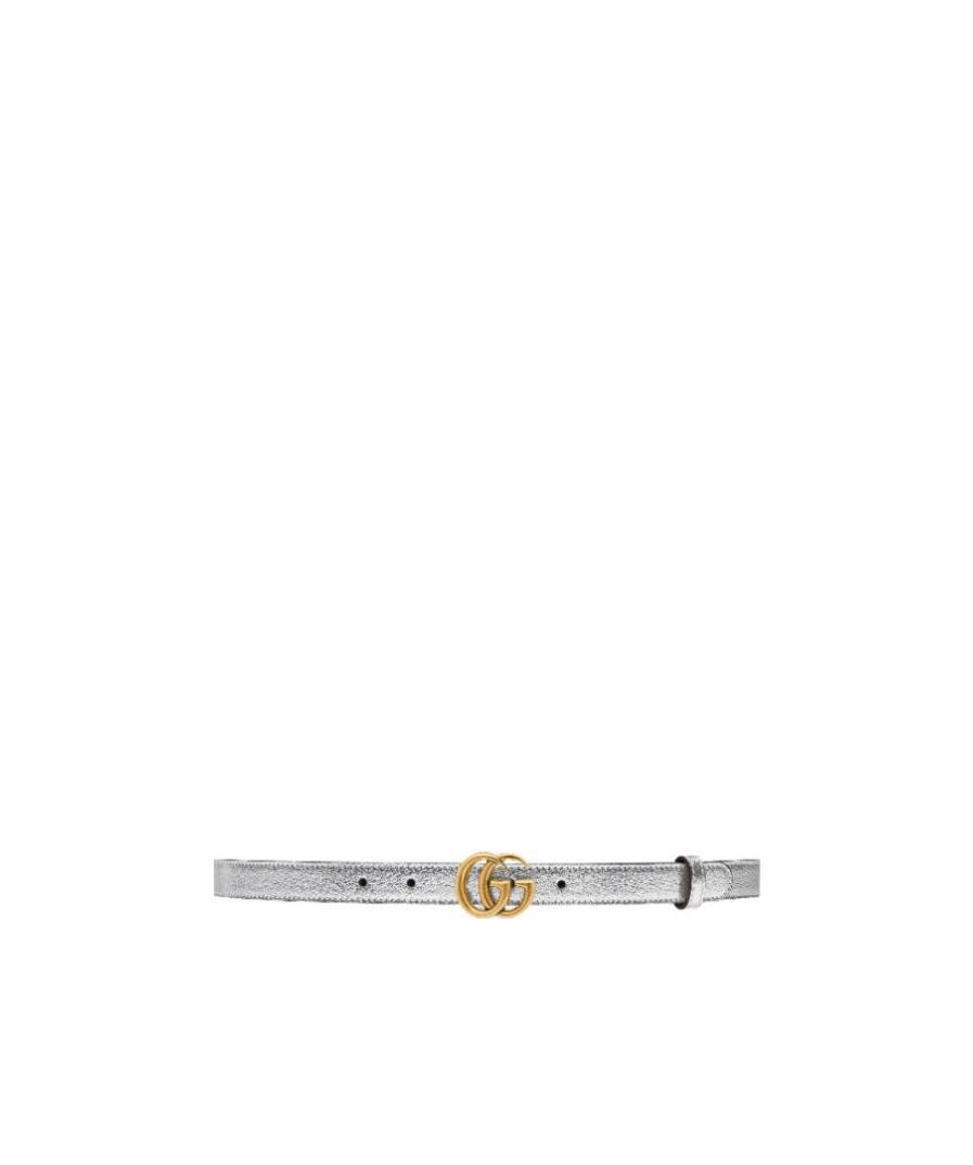 Gucci Double G Belt Buckle Narrow Version Belt In Gray