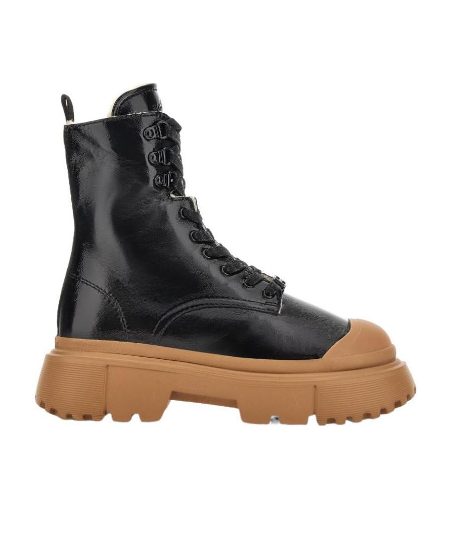 Hogan Logo Boots In Black