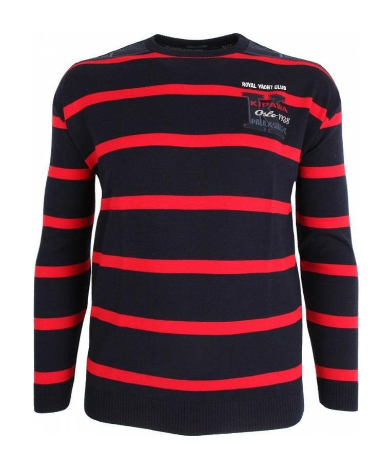 Paul & Shark Black Striped Pullover In Black