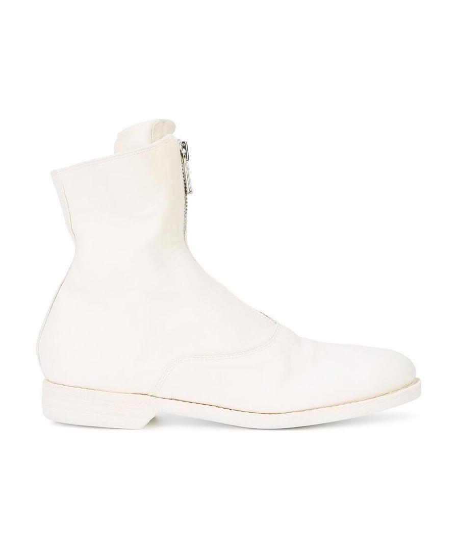 Guidi 210 Zipper Short Boots In White