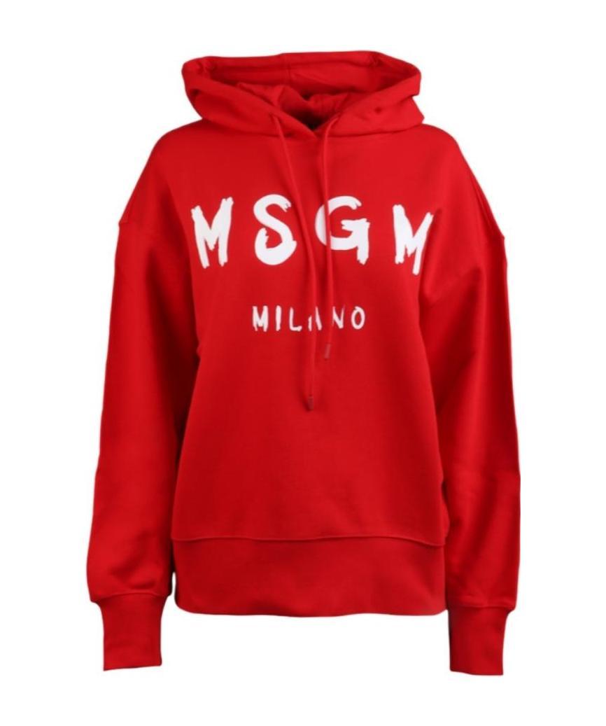 Msgm Woman Sweatshirt Magenta Size Xl Cotton In Red