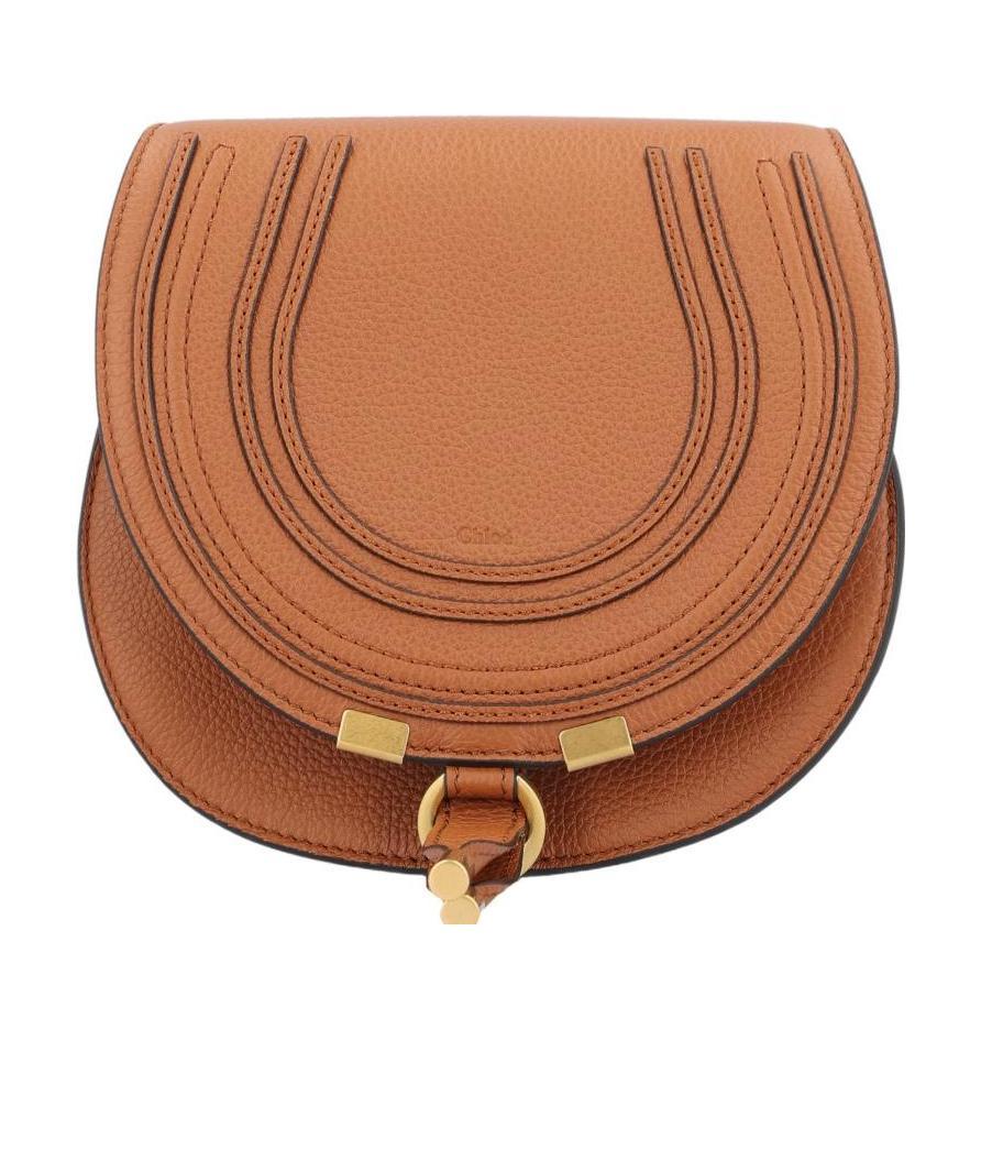 Chloé Marcie Medium Slim Crossbody Bag In Grained Calfskin In Brown
