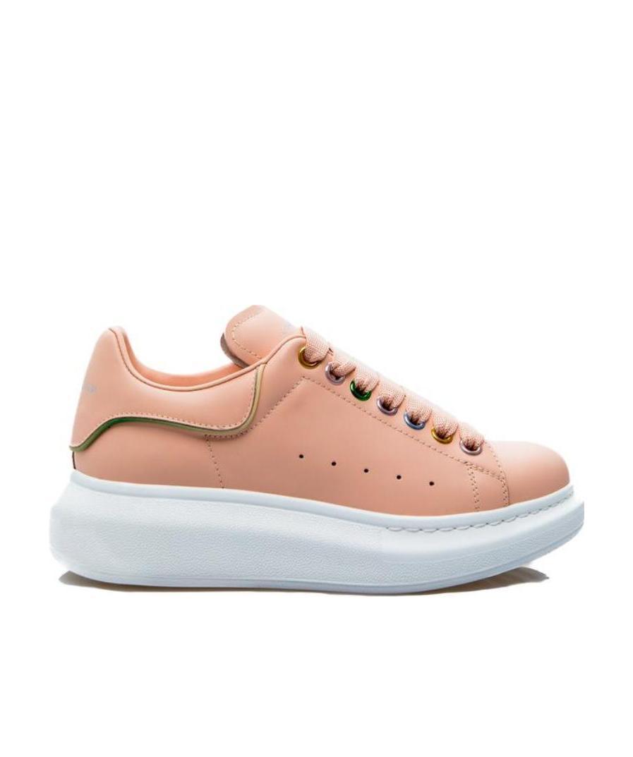 Alexander Mcqueen Multicolour Eyelet Lace Up Sneakers In Pink