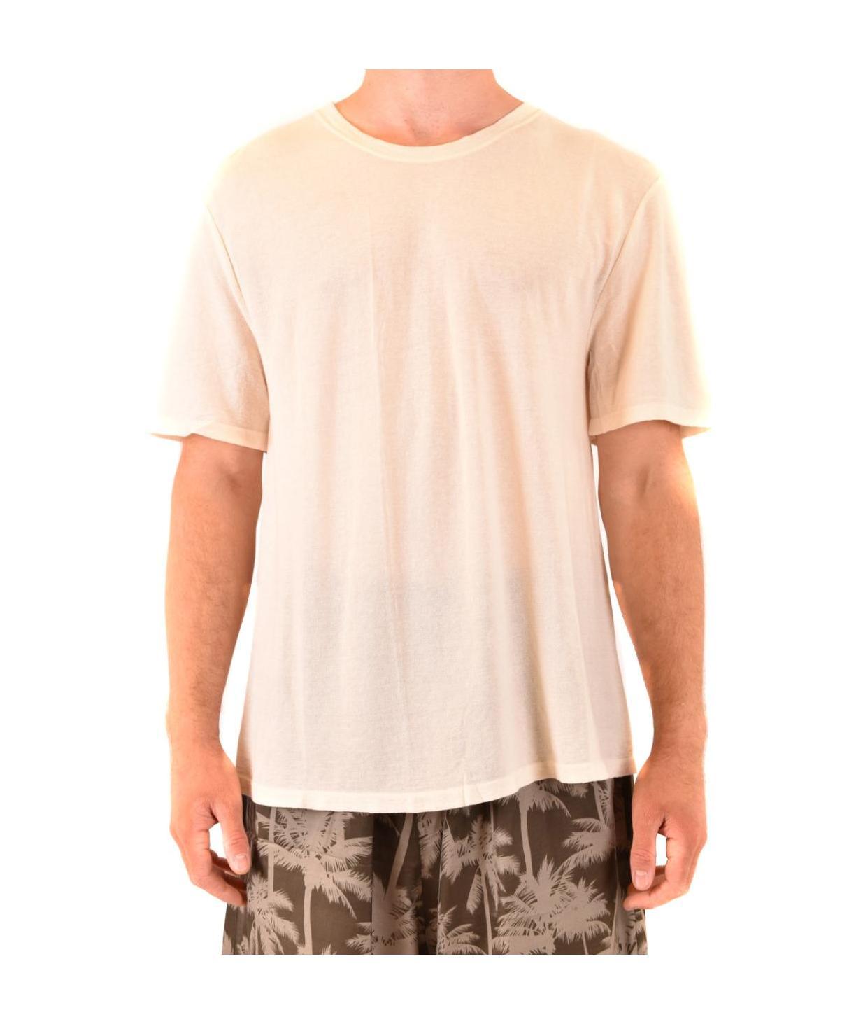 Laneus Minimalist Green Short-sleeved Crew Neck T-shirt In Neutral