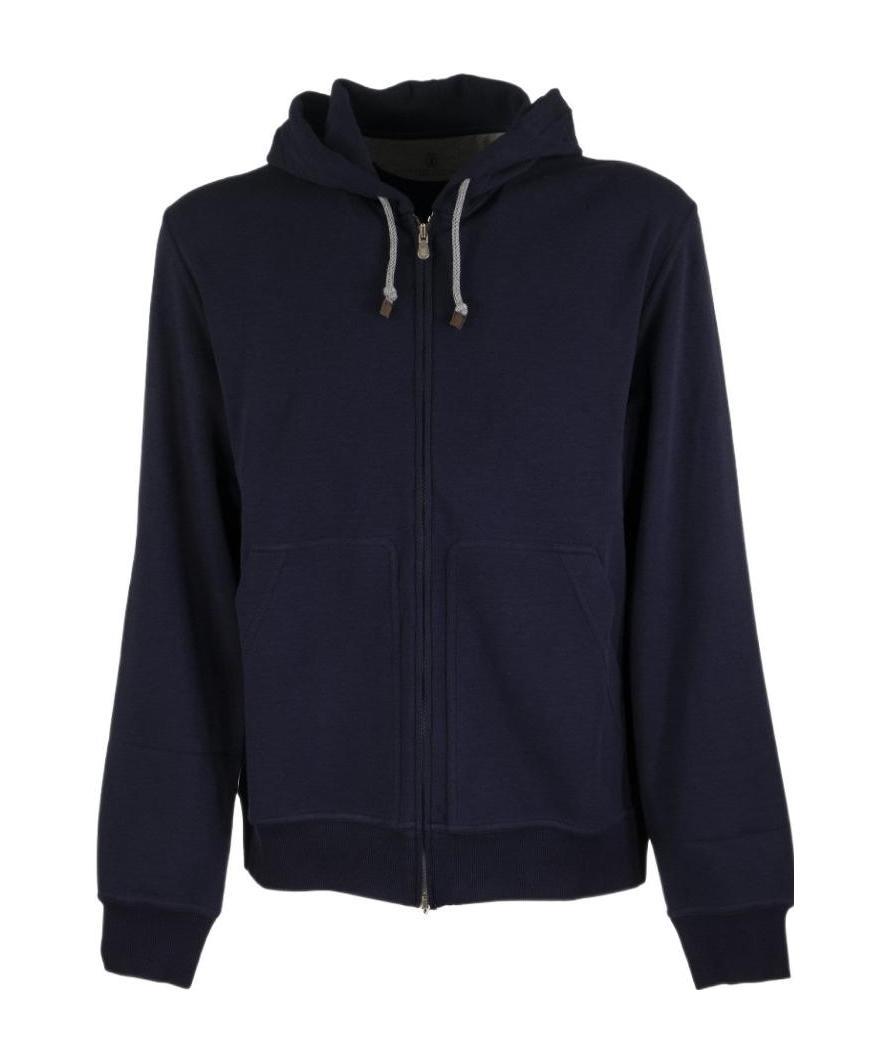 Brunello Cucinelli Drawstring Hooded Sweatshirt In Black