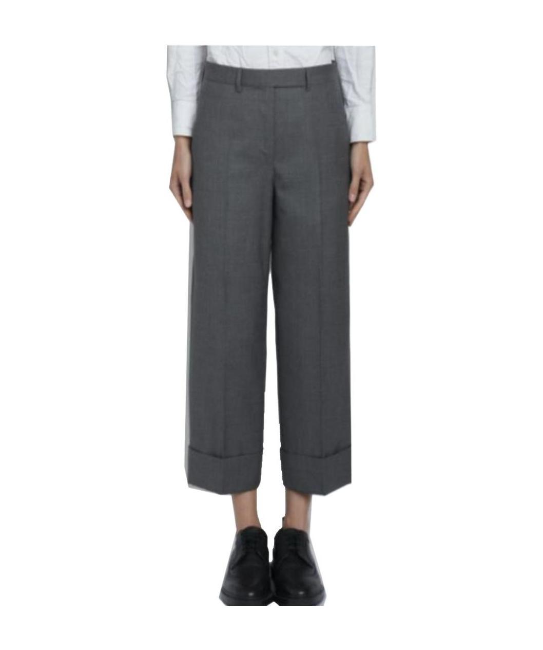 Thom Browne Cuffed-hem Cropped Trousers In Black