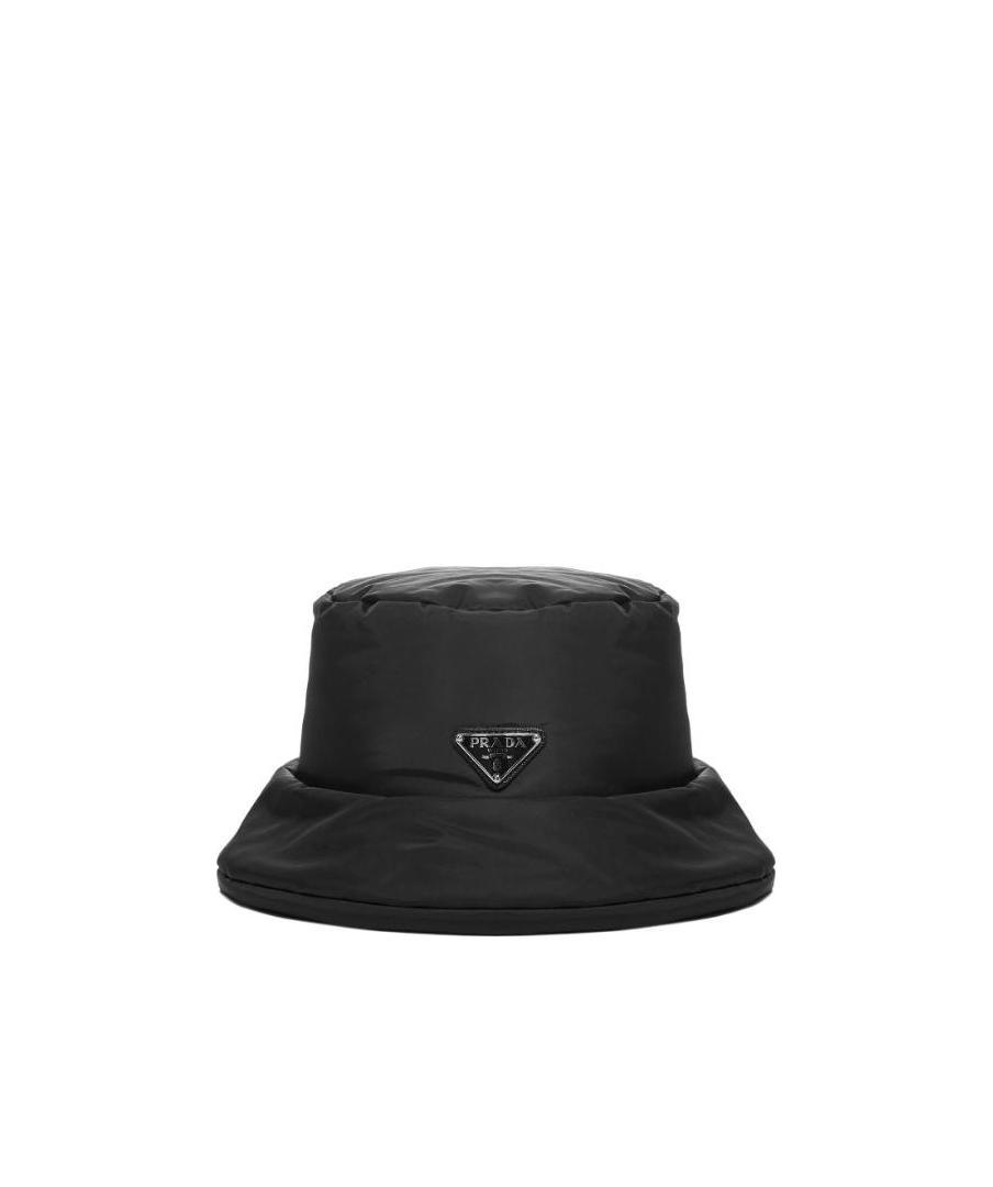 Prada Womens Black Re-nylon Recycled-polyamide Bucket Hat In Black