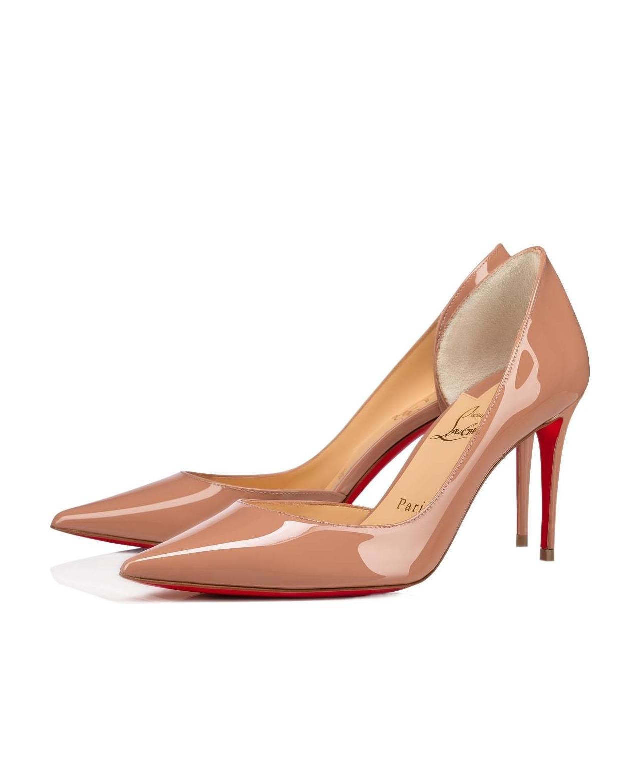 Christian Louboutin Iriza 85 Patent Pump In Nude