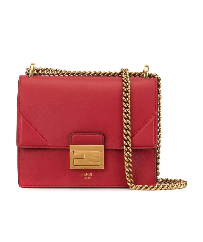 Fendi Small Kan U Shoulder Bag In Red