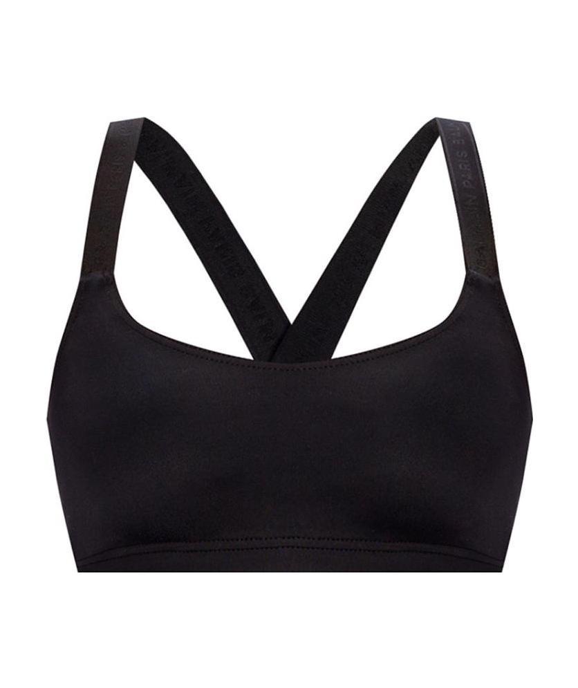 Balmain Embroidered Logo Sports Bra In Black