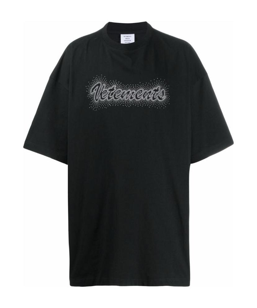 Vetements Bling Bling Logo Printed T-shirt In Black