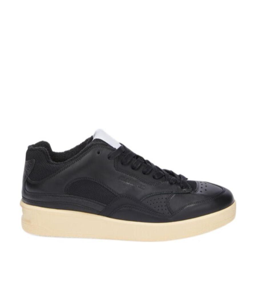 Jil Sander Panelled Low-top Sneakers In Black