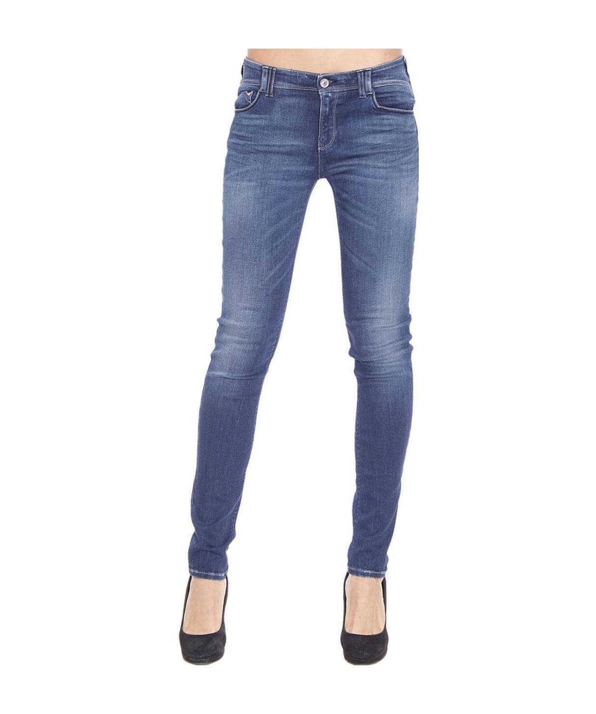 Shop Armani Jeans Logo Jeans In Blue