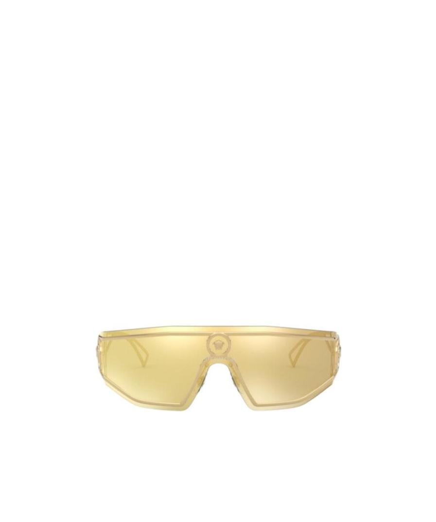 Versace Men's Medusa Metal Shield Sunglasses In Nude