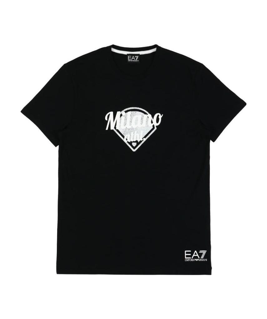 EA7 LOGO T-SHIRT WITH ROUND NECK