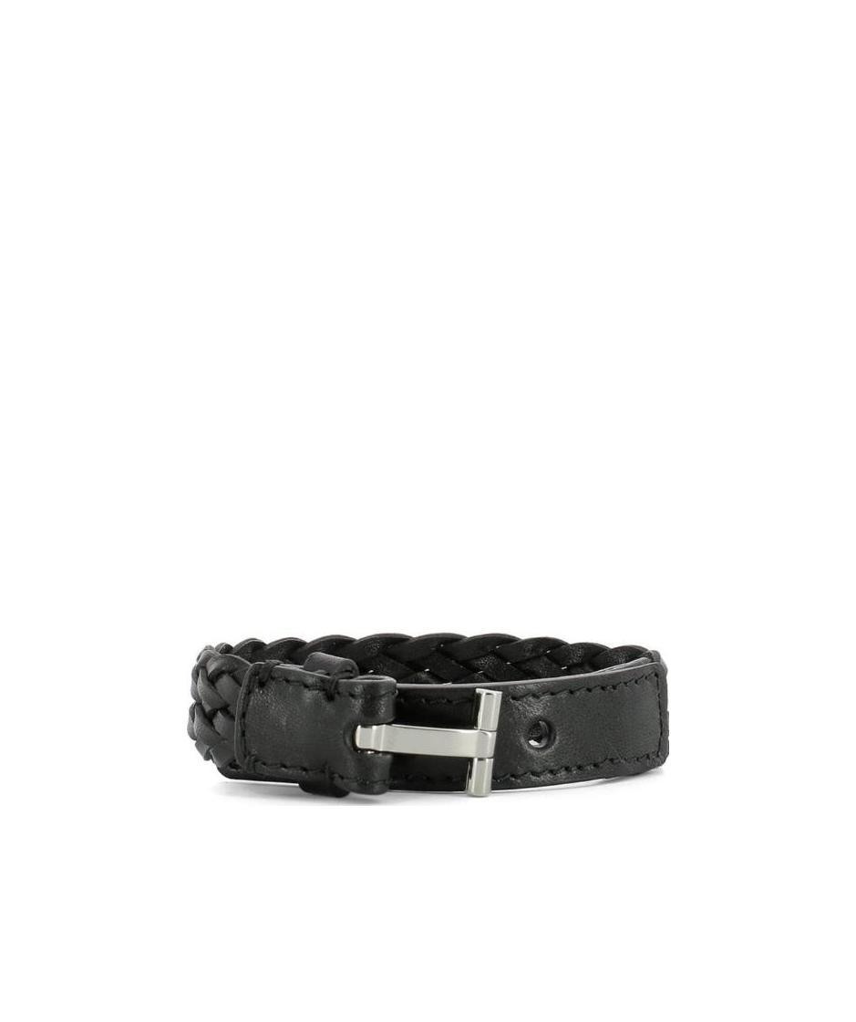 Tom Ford T-lock Interwoven-leather Bracelet In 1n001 Black