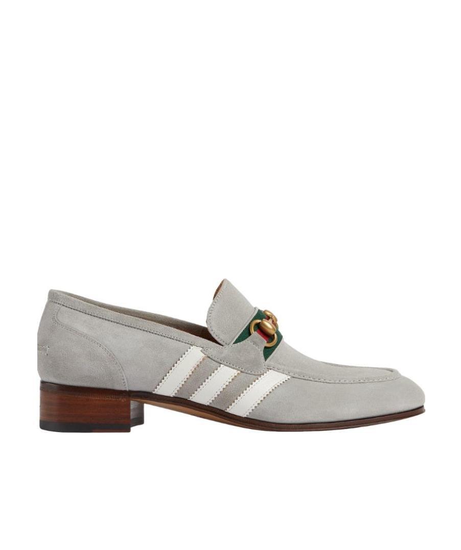 Gucci X Adidas Logo Loafers In Gray