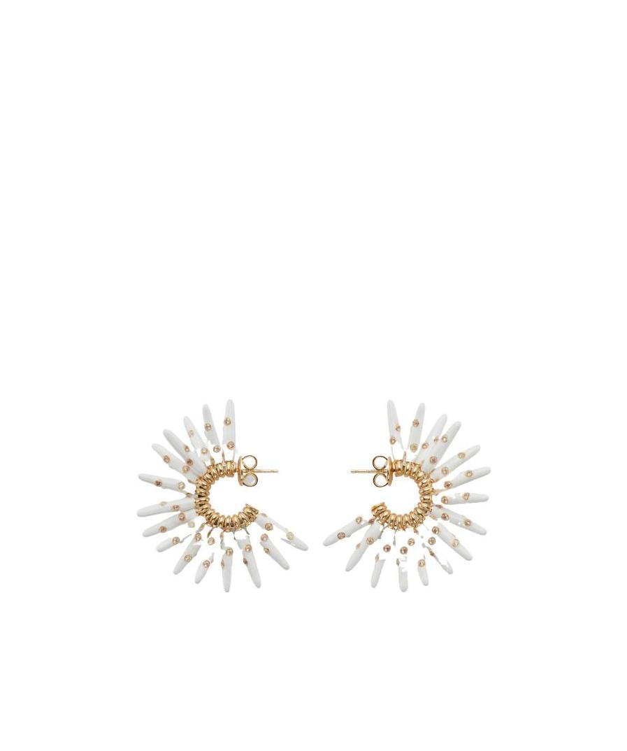 Bottega Veneta Logo Earring In White