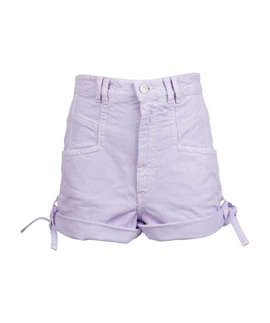 Isabel Marant Naesqui High-waisted Denim Shorts In Purple