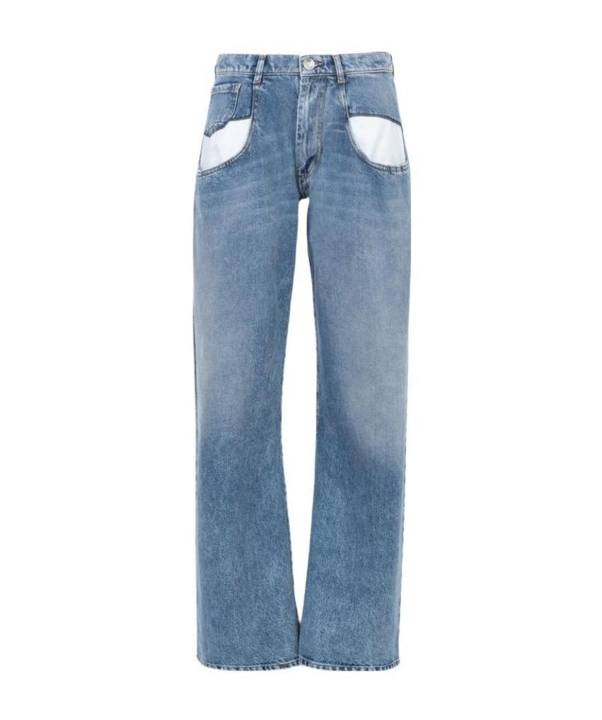 Maison Margiela Blue Jeans With Contrast Pockets In Blue