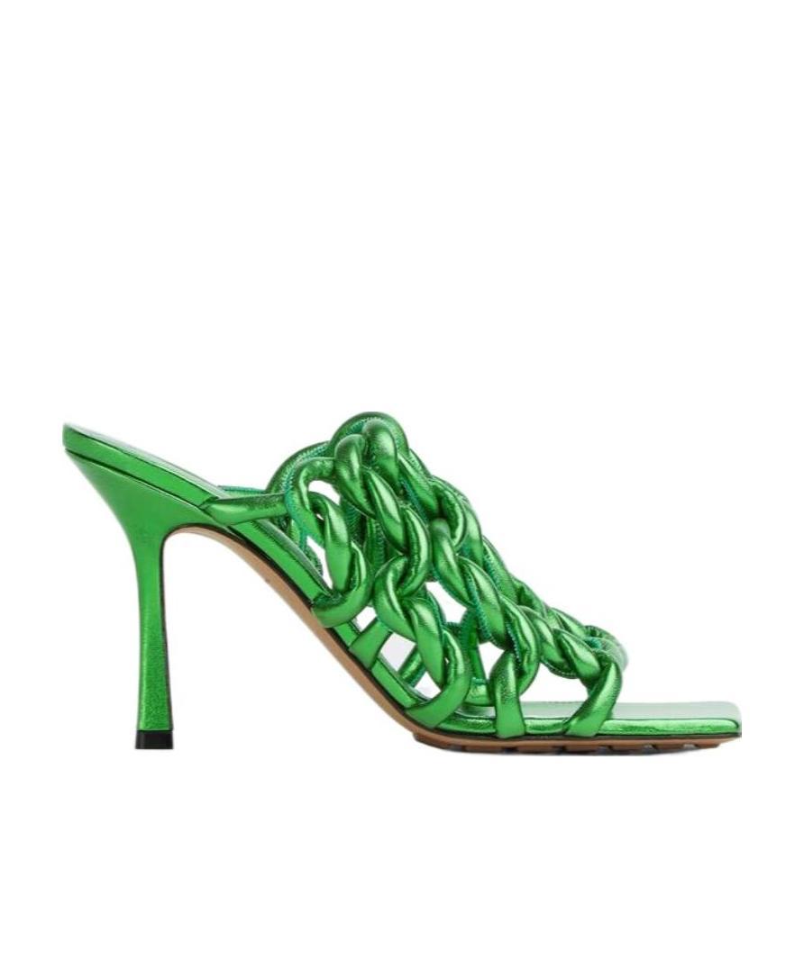 Bottega Veneta Stretch 100 Mules In Nappa Leather In Green