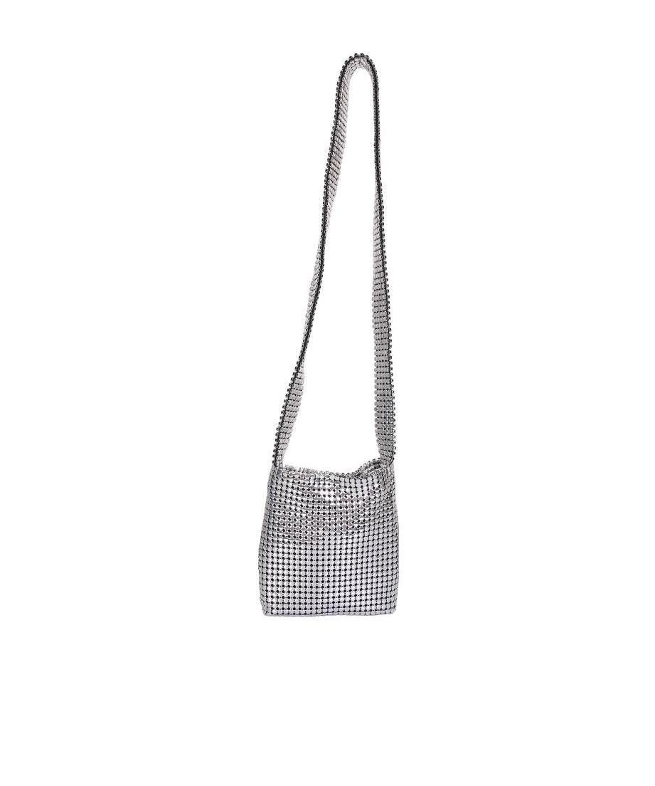 Rabanne Geometric Metallic Crossbody Bag In Gray