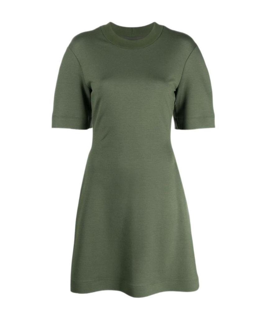 Alexander Mcqueen Rear Logo-print Mini Dress In Green