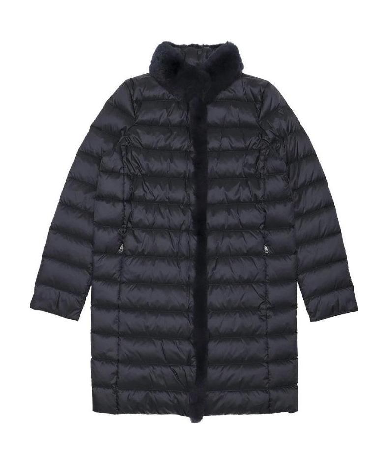 Weekend Max Mara Logo Quilted Down Jacket In Blue