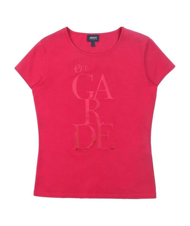 Armani Jeans T-shirt With Round Neck And Short Sleeves In Red