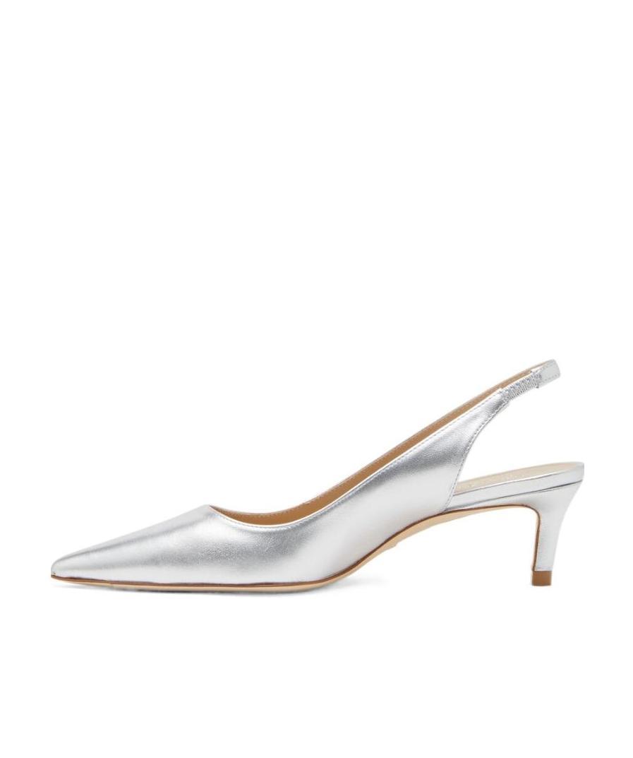 Stuart Weitzman Avianna Leather Slingback Pumps In White