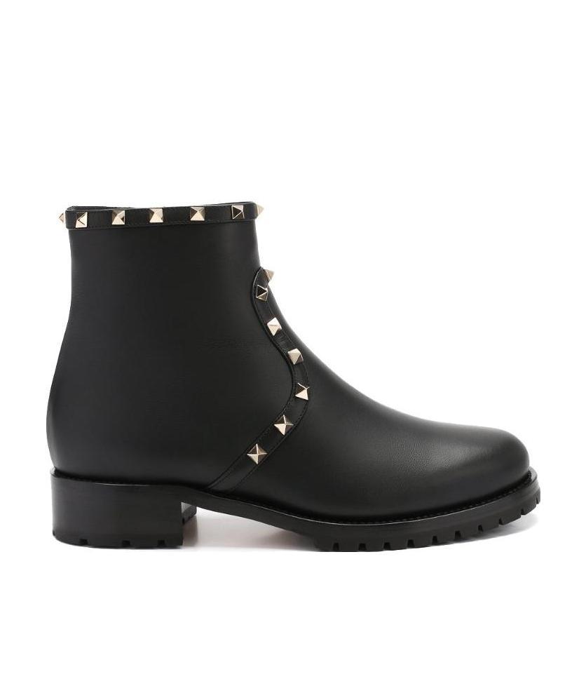 Valentino Rivet Leisure And Ankle Boots In Black