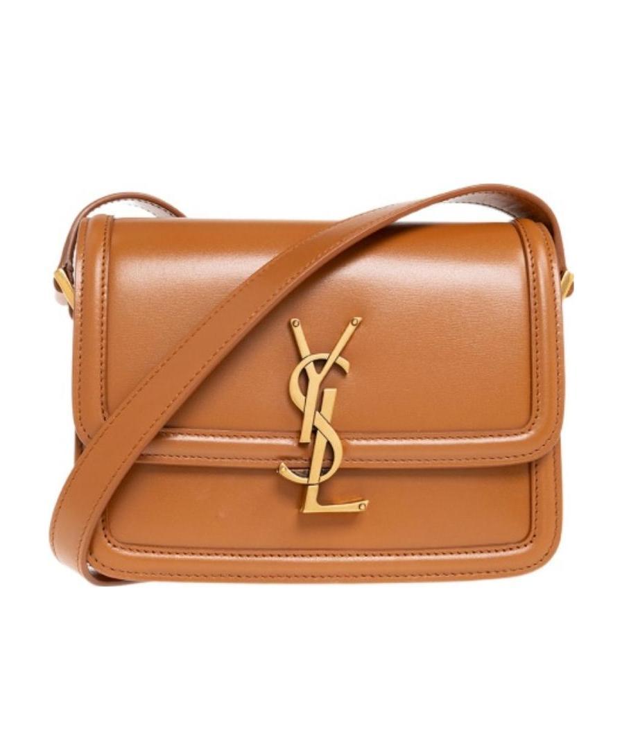 Saint Laurent Logo Shoulder Bag In Brown