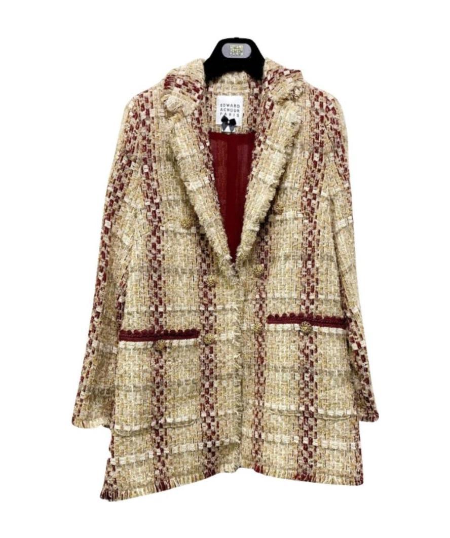 Edward Achour Paris Xiaoxiangfeng Weaves Leisure Jacket In Nude