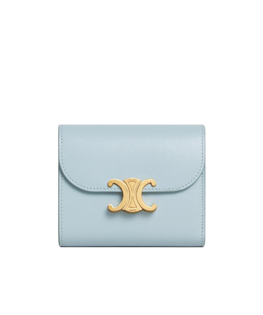 Celine Triomphe Small Wallet In Blue