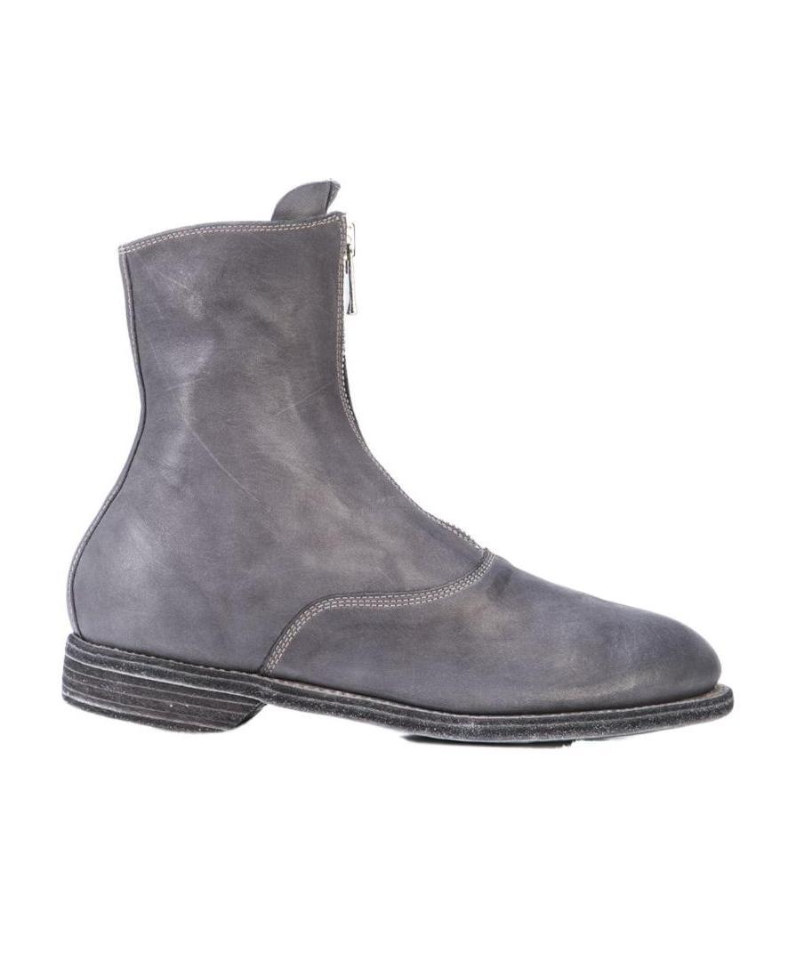 Guidi Zip Front Ankle Boots In Gray