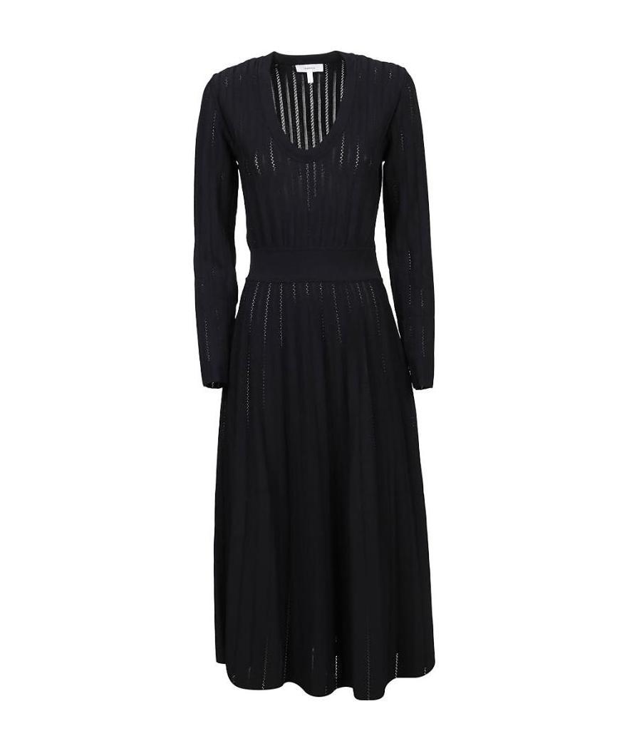 Barbara Casasola V-neck Long-sleeved Dress In Black