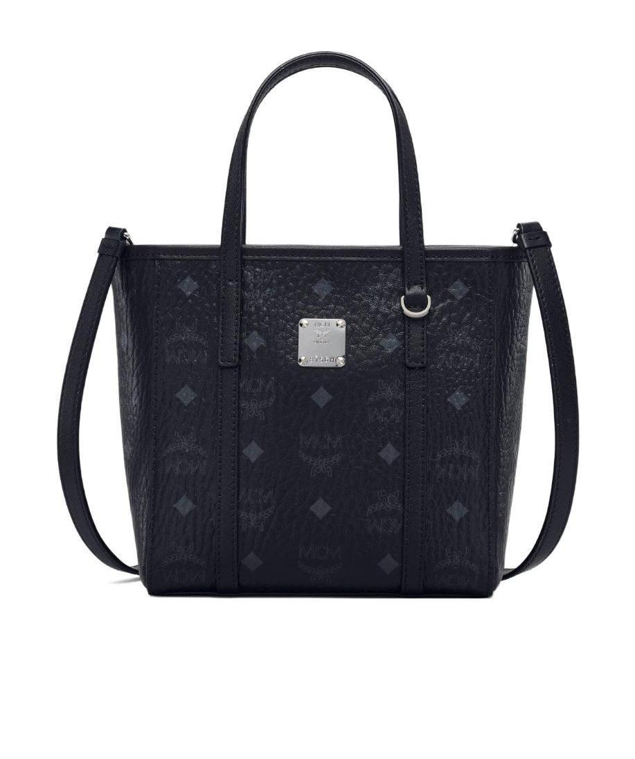 Mcm Small Logo-print Tote Bag In Black