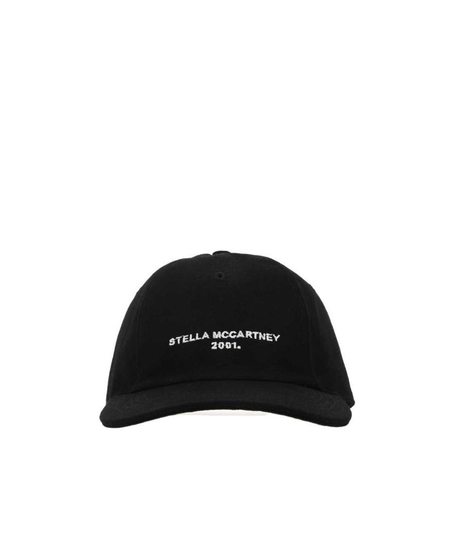 Stella Mccartney Stella Mc Cartney Black Cotton Blend Baseball Cap In Black