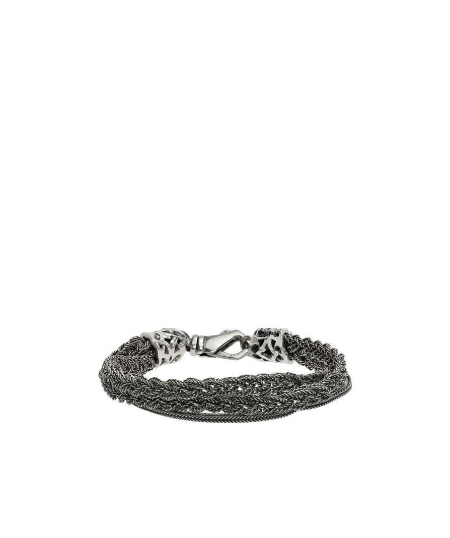 Emanuele Bicocchi Braided Chain Bracelet In Black