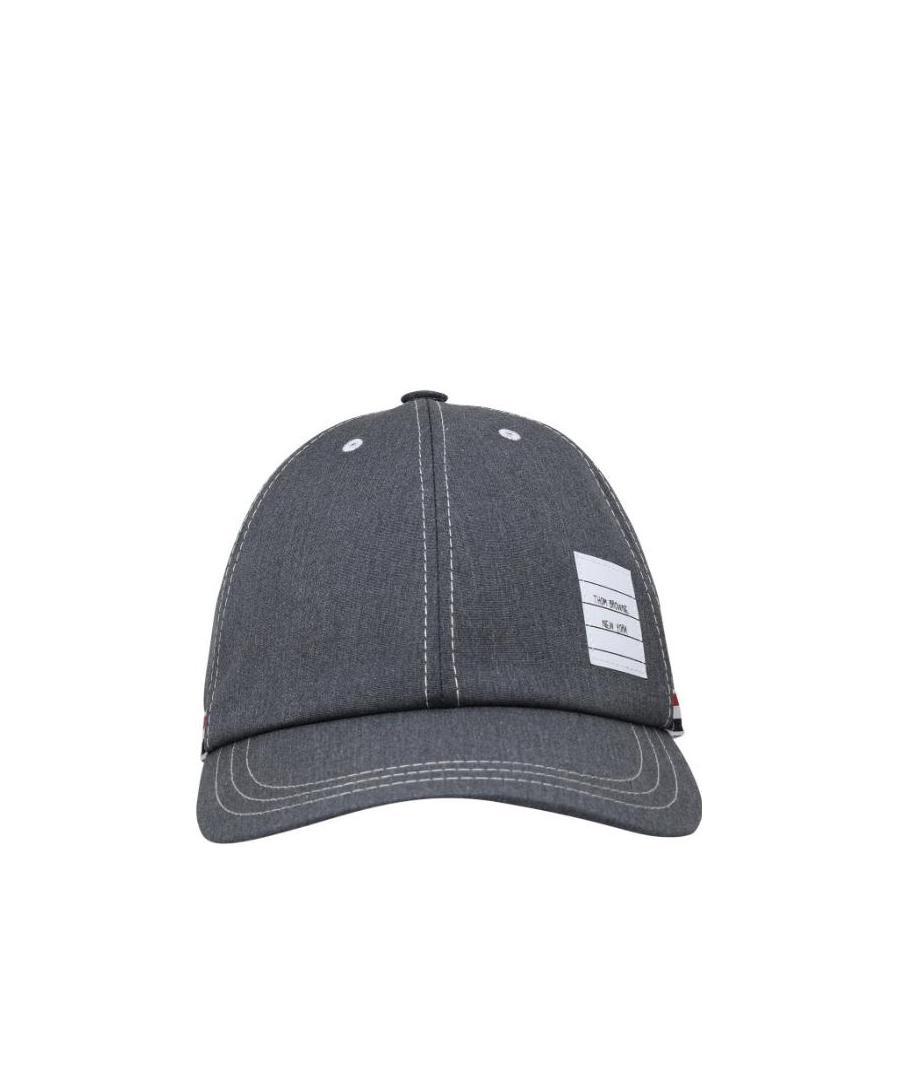 THOM BROWNE 4-BAR TAG BASEBALL CAP