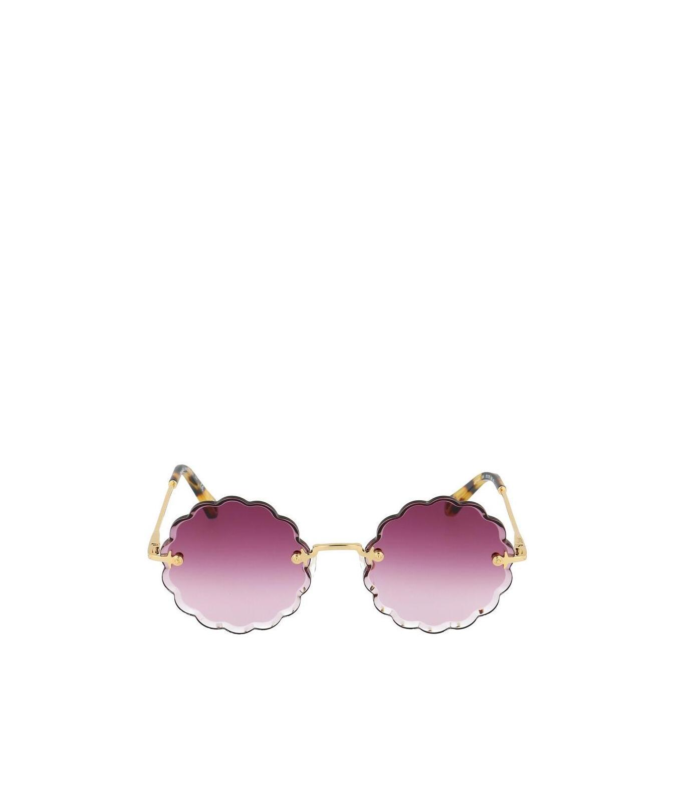 Chloé Rosie Round Frame Metal Sunglasses In Pink