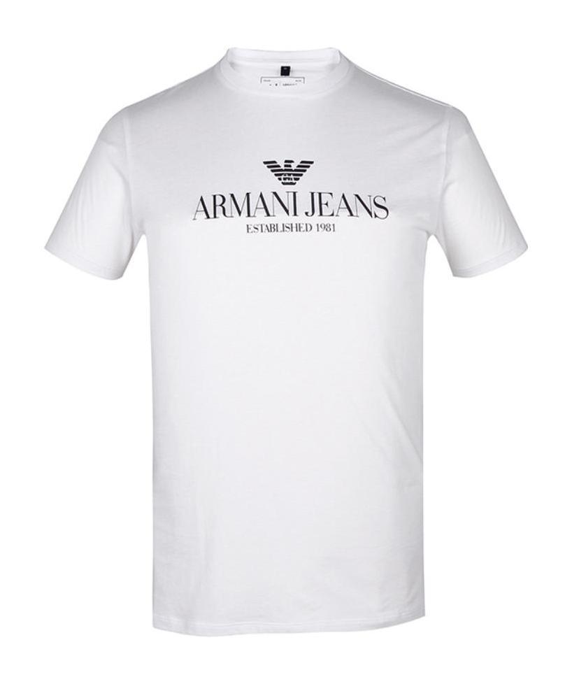 Armani Jeans Logo Details T-shirt In White