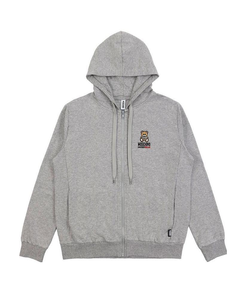 Moschino Hooded Casual Jacket In Gray